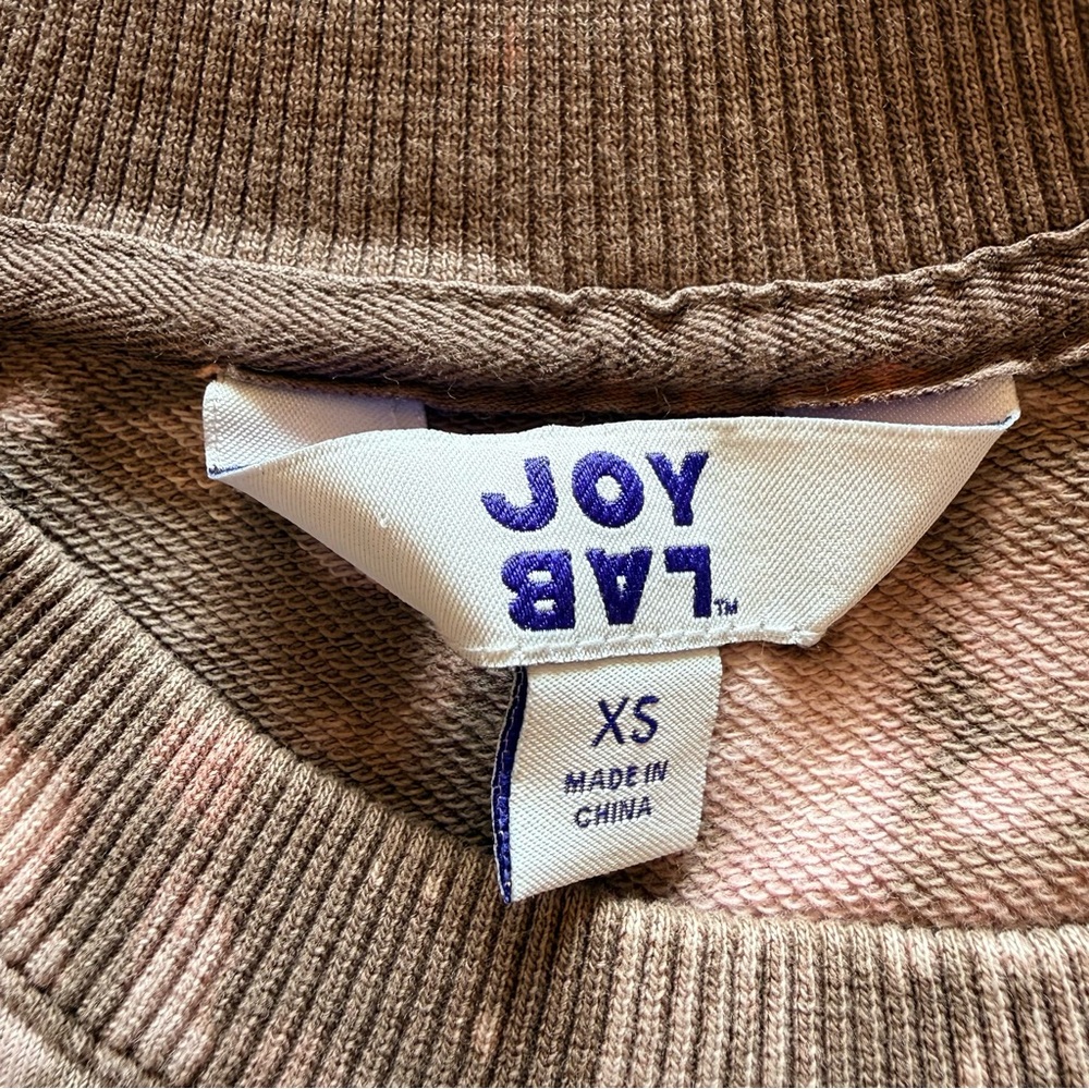 JoyLab Mauve-Pink Patterned Cropped Sweatshirt - Picture 3 of 4